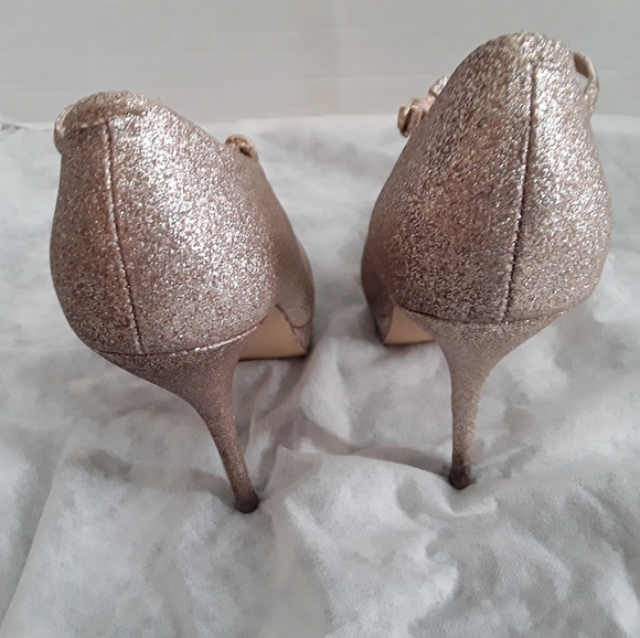 Steve Madden Gold Glitter High Heels - Picture 4 of 8